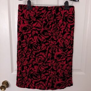 Jemma Red and Black Knee-Length Pencil Skirt Cocktail